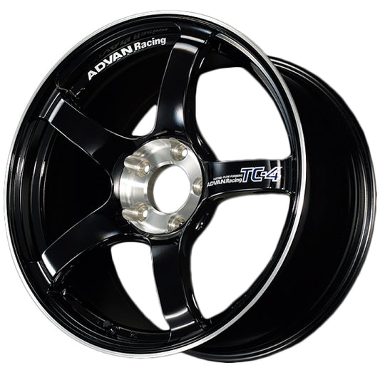 Advan TC4 18x10 +35 5x114.3 Racing Gloss Black and Diamond Cut Wheel