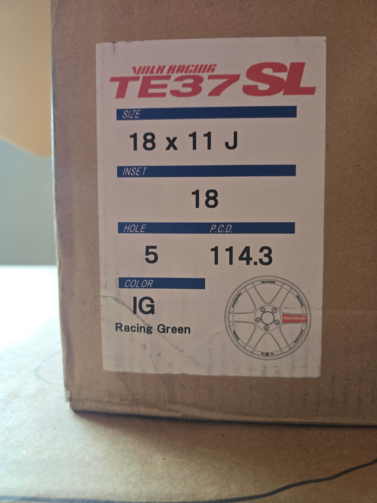 Volk Racing TE37SL 18x11 +18mm 5x114.3 Racing Green Set of 4 (Discontinued)