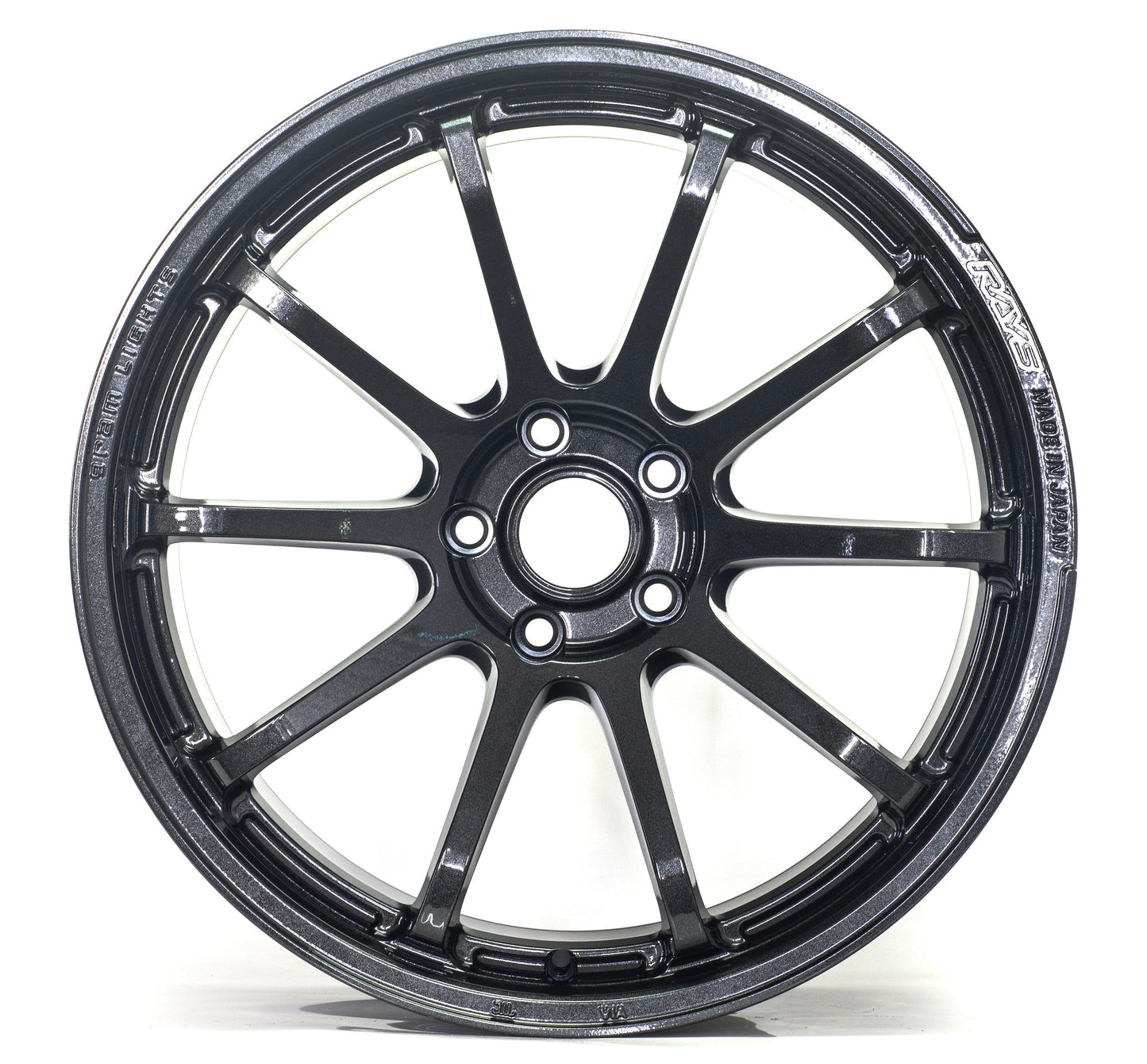 Gram Lights 57NR 18x9.5 +45 5-114.3 Glass Black Wheel