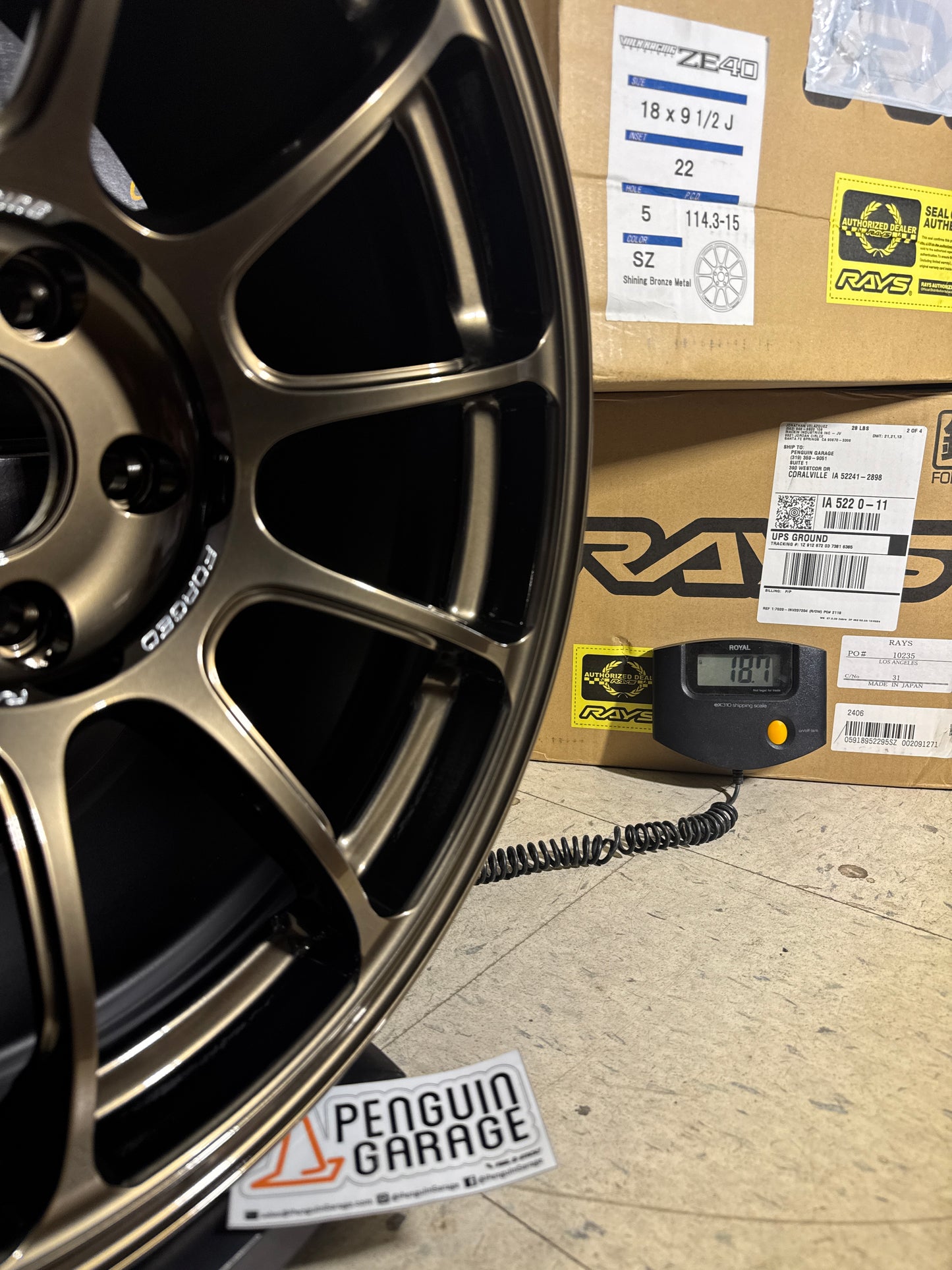Volk Racing ZE40 18x9.5 +22mm 5x114.3 Shining Bronze Metal