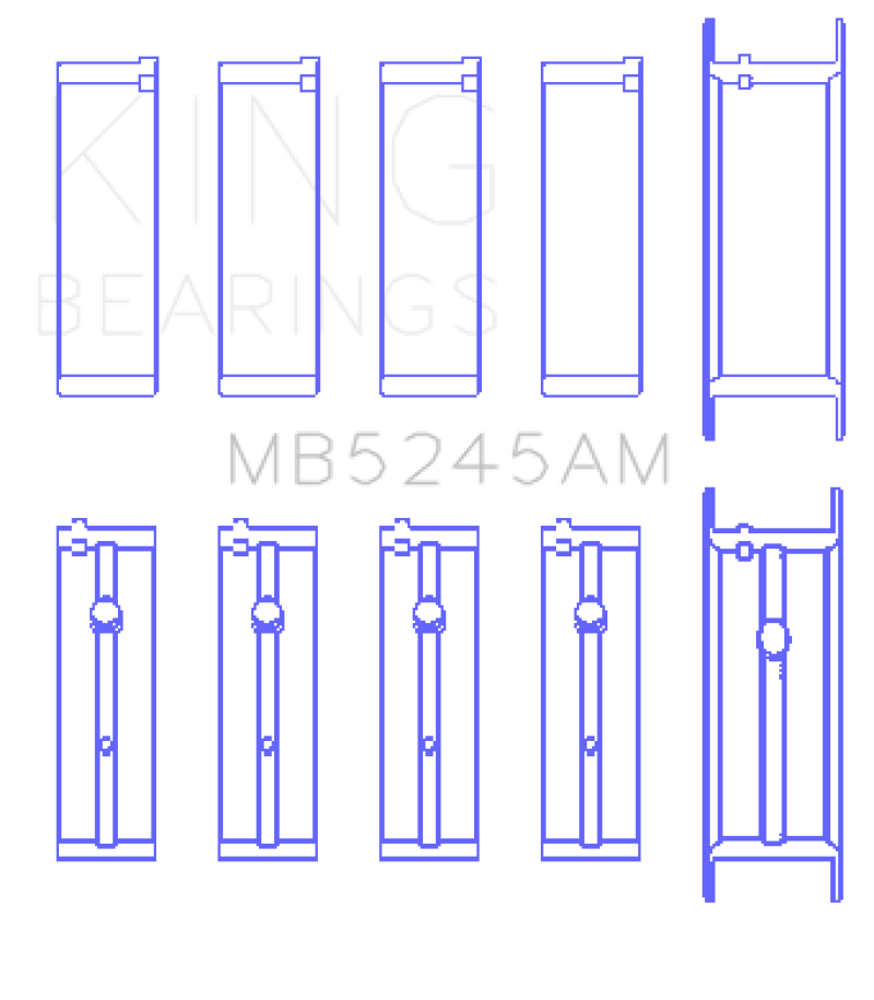 King 91-04 Nissan 146CI/2.4L KA24DE L4/89-97 146CI/2.4L KA24E L4 Main Bearing Set - Size +0.25mm