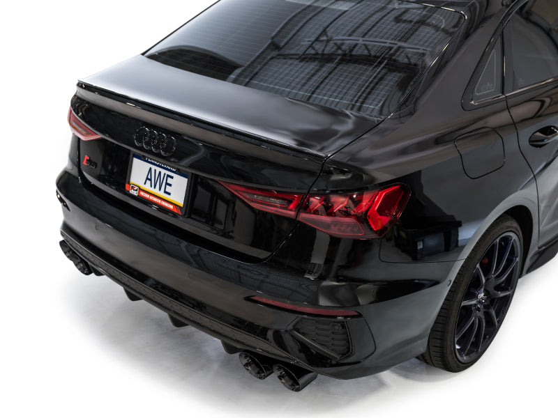 AWE 22-24 Audi 8Y S3 Track Edition Exhaust - Diamond Black Tips