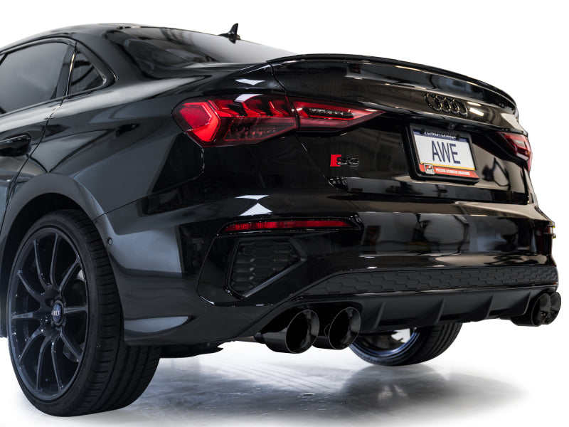 AWE 22-24 Audi 8Y S3 Track Edition Exhaust - Diamond Black Tips
