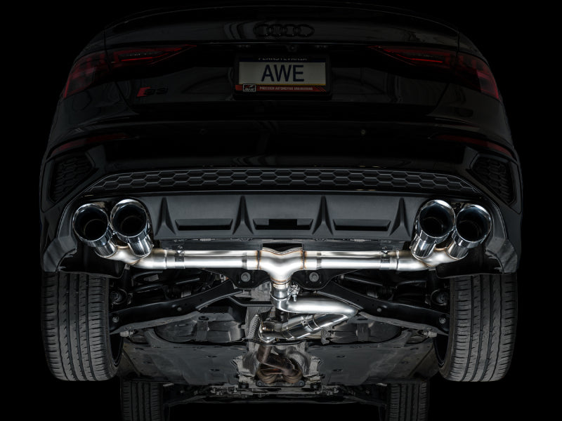 AWE 22-24 Audi 8Y S3 Track Edition Exhaust - Chrome Silver Tips