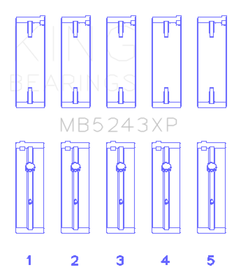 King Nissan SR20DE/DET (2.0L) Performance Main Bearing Set - Size STD
