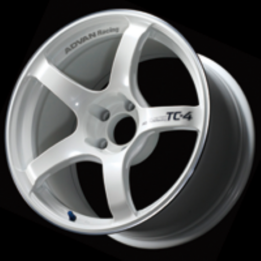 Advan TC4 15x6.5 +40 4x100 Racing White Metallic and Ring Wheel
