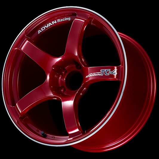 Advan TC4 18X10.5 / +15MM / 5x114.3 Racing Candy Red and Ring Wheel
