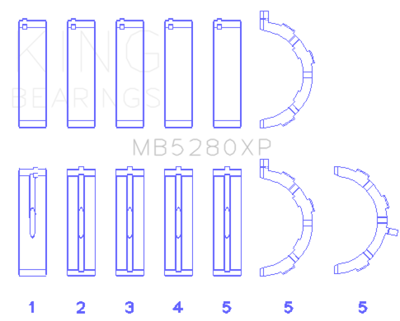 King Ford Prod. V8 4.6L/5.4L (Size STD) Performance Main Bearing Set - Size STD