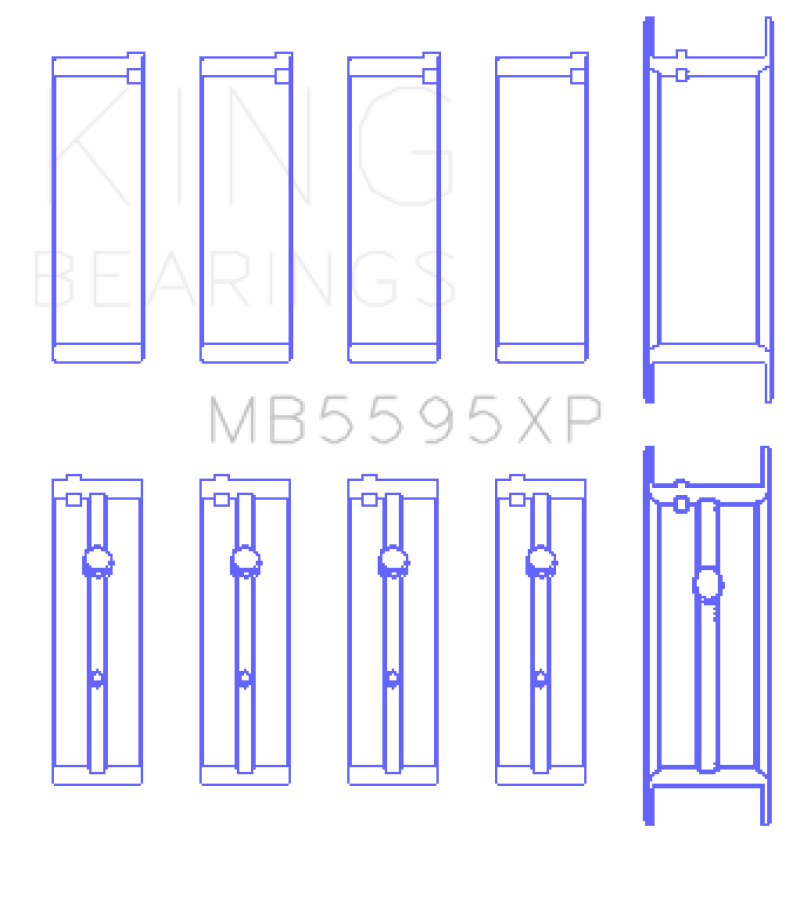 King Engine Bearings Nissan KA-24DE Performance Main Bearing Set - Size +0.25mm