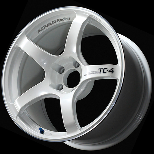 Advan TC4 18x8.5 +45 5x112 Racing White Metallic and Ring Wheel