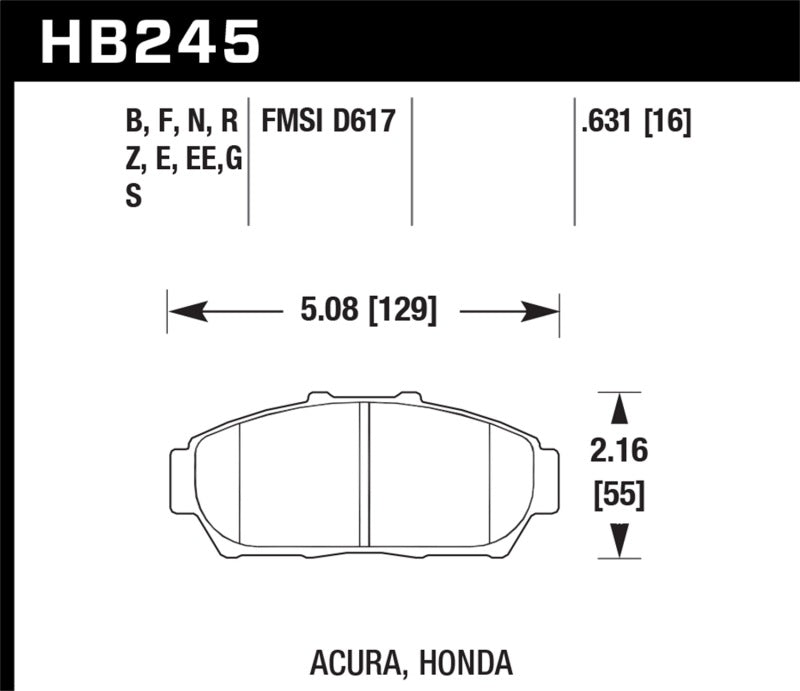 Hawk 94-01 Acura Integra (excl Type R) HPS Street Front Brake Pads