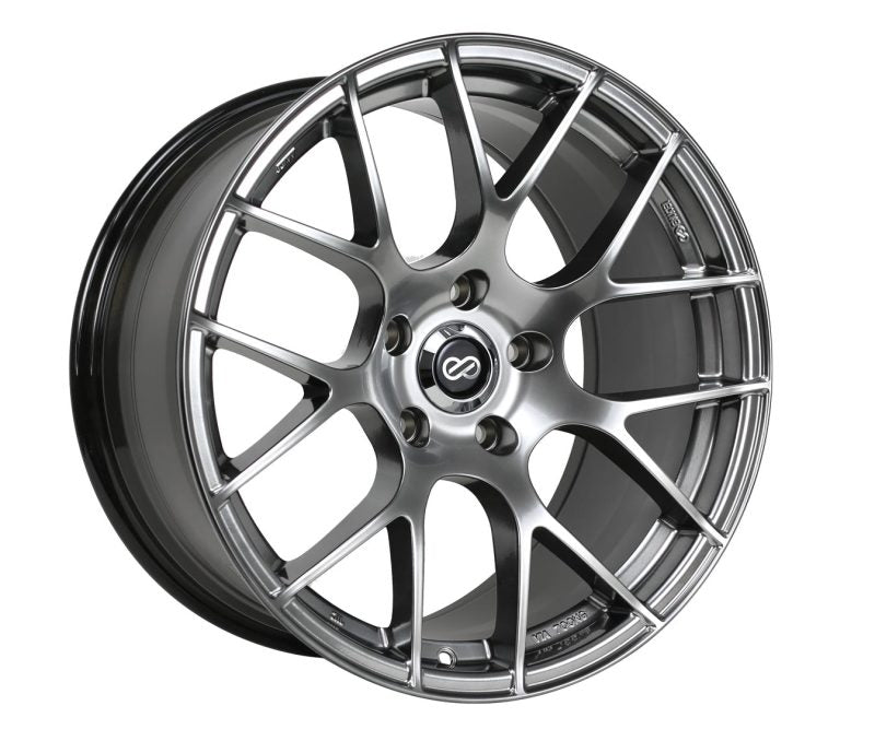 Enkei Raijin 18x8 42mm Offset 5x120 Bolt Pattern 72.6 Bore Diameter Hyper Silver Wheel