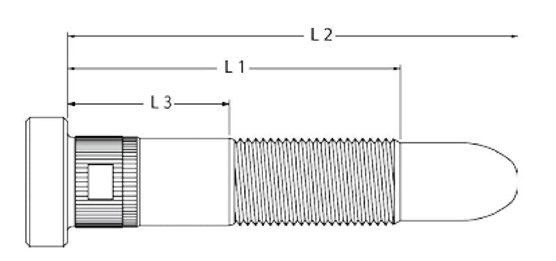 ARP 3.200 Thread Length - 4.05 UHL - 2.100 Knurl Length NASCAR Wheel Stud Kit (Pack of 5)