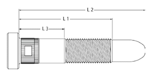 ARP 3.200 Thread Length - 4.05 UHL - 2.100 Knurl Length NASCAR Wheel Stud Kit (Pack of 5)