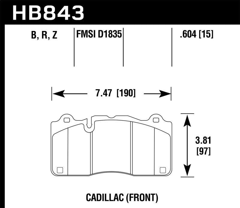 Hawk 2016 Cadillac CTS HP+ Street Front Brake Pads