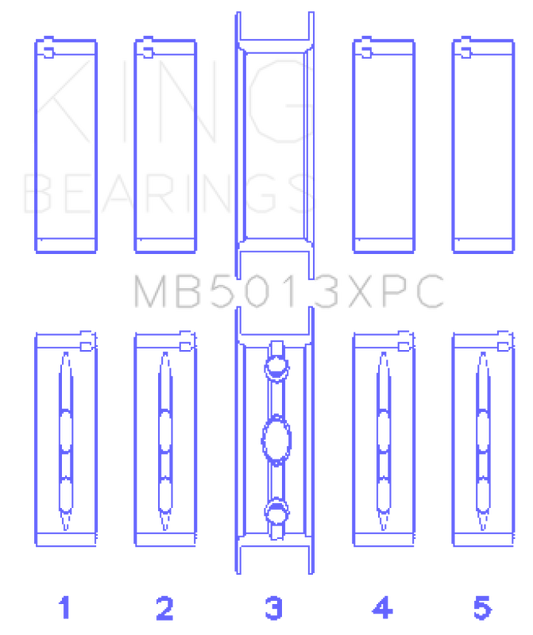 King GM Vortec/LS-Series Gen III/IV Crankshaft Main Bearing Set (Set of 10) - Size +.020mm