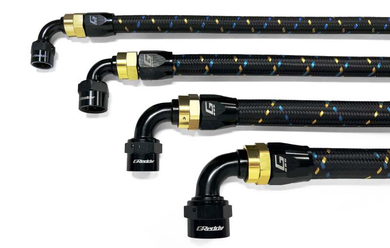 GReddy AN08 60 DEGREE HOSE END SWIVEL BLACK/GOLD ANODIZED