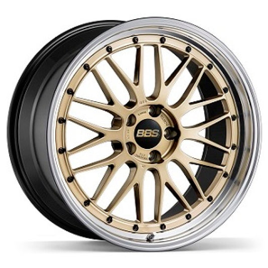BBS LM 21x12 5x130 ET64 CB71.6 Gold Wheel w/ Diamond Cut Machined Lip