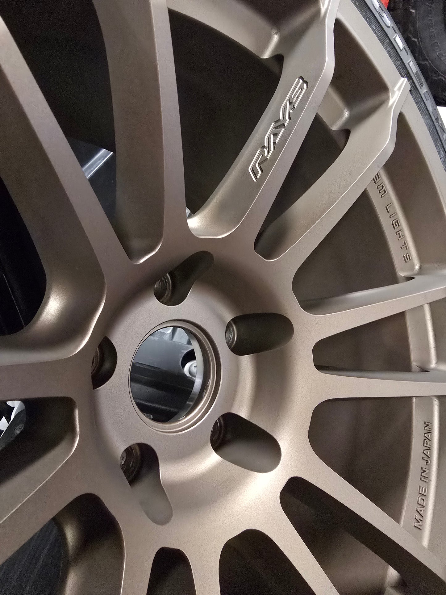 USED: GramLights 57XR 18x10.5 +22mm 5x114.3 Bronze Bridgestone RE71RS 275/35/18