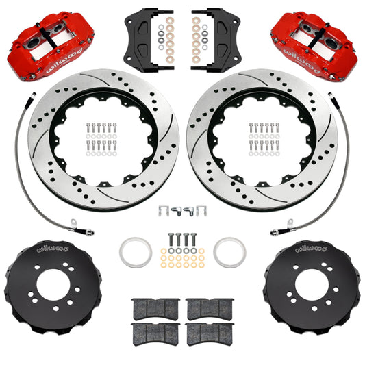 Wilwood 99-02 Nissan Skyline Superlite 6R Front BBK w/ 14.00in D/S Rotors & Flexlines - Red
