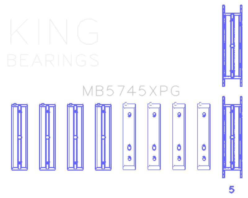 King Subaru FA20 FB20 Performance Tri-Metal Main Bearing Set - Size +.025mm