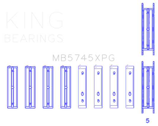 King Subaru FA20 FB20 Performance Tri-Metal Main Bearing Set - Size +.025mm
