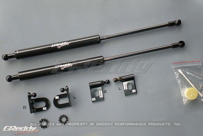 GReddy 08-11 Mitsubishi Evo X CZ4A Engine Hood Lifter Kit (Designed for OEM weight hoods.)