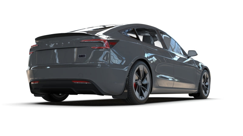 Rally Armor 24-25 Tesla Model 3 Highland Black UR Mud Flap White Logo