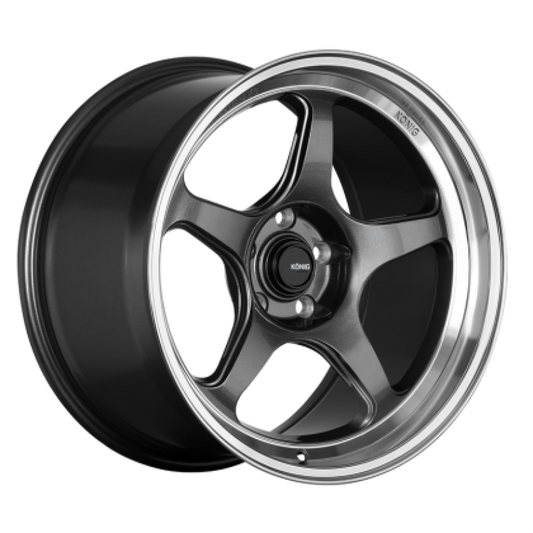 Konig Hyperspec 18x9 5x114.3 ET42 Anthracite Metallic Wheel w/ Mirror Machined Lip (Knurled Bead)