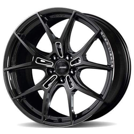 Gram Lights 57FXZ 18x9.5 +22 5x114.3 Super Dark Gunmetal and Machining Rim Edge DC Wheel
