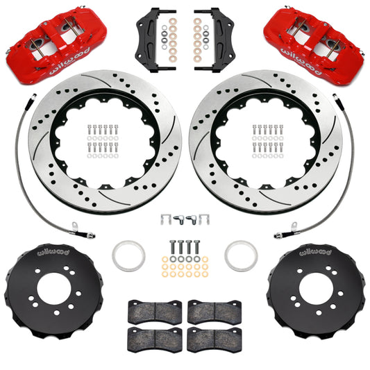 Wilwood 99-02 Nissan Skyline Aerolite 6R Front BBK w/ 14.00in D/S Rotors & Flexlines - Red