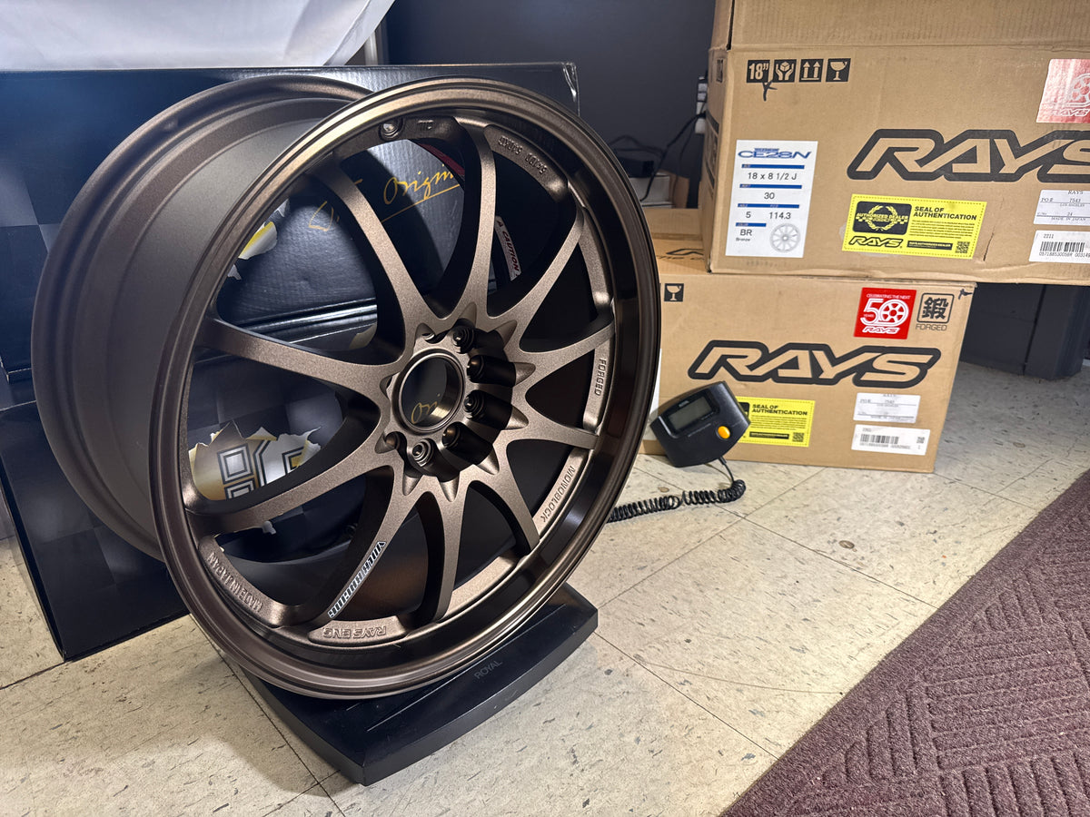 Volk Racing CE28N 18x8.5 +30mm 5x114.3 Almite Bronze Set of 4