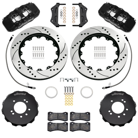 Wilwood 95-98 Nissan Skyline Aerolite 6R Front BBK w/ 14.00in D/S Rotors & Flexlines - Black