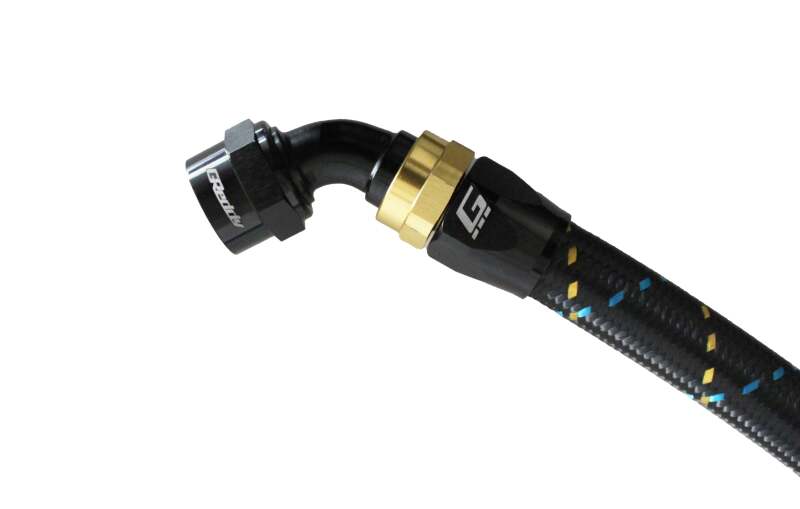 GReddy AN08 60 DEGREE HOSE END SWIVEL BLACK/GOLD ANODIZED