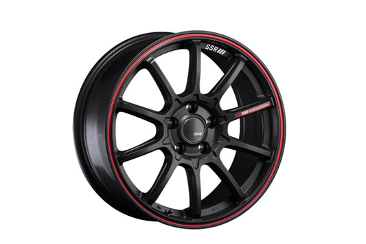 SSR GTV05 5x114.3 18x8.0 Offset 38 Flat Black w/ Red Line