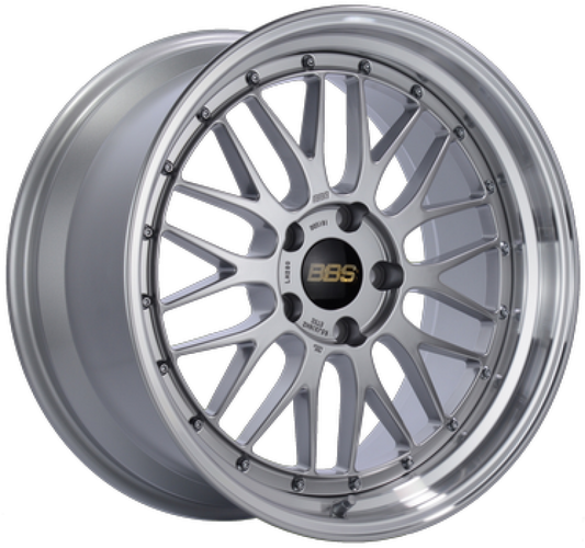 BBS LM 19x9.5 5x112 ET23 Diamond Silver Center Diamond Cut Lip Wheel - 82mm PFS/Clip Required