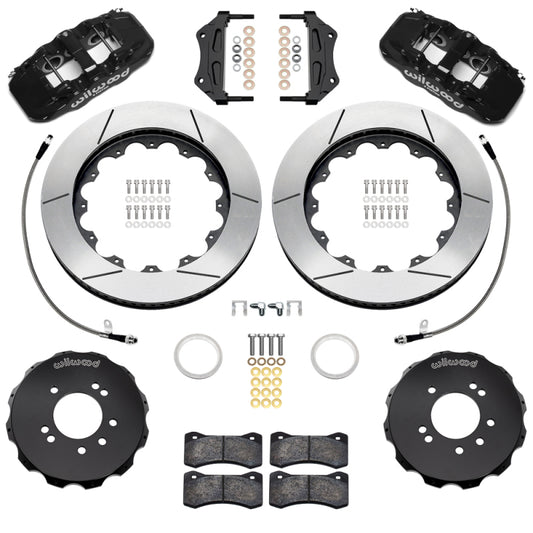 Wilwood 95-98 Nissan Skyline Aerolite 6R Front BBK w/ 14in Slotted Rotors & Flexlines - Black