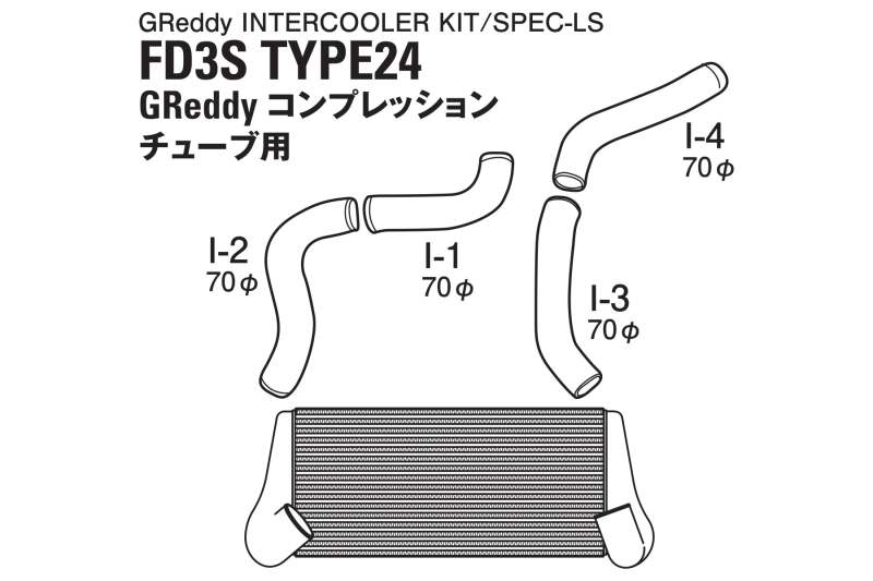 GReddy 93-96 Mazda RX-7 24 LS Spec Intercooler Kit for Factory Turbos *Battery Relocation Required*