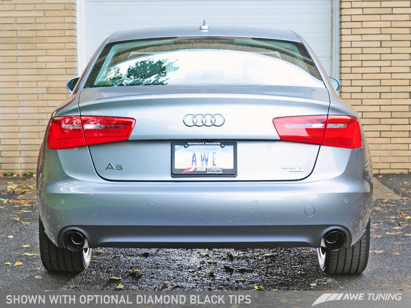 AWE Tuning Audi C7 A6 3.0T Touring Edition Exhaust - Dual Outlet Diamond Black Tips