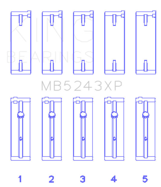 King Nissan SR20DE/DET (2.0L) Performance Main Bearing Set - Size +0.25mm