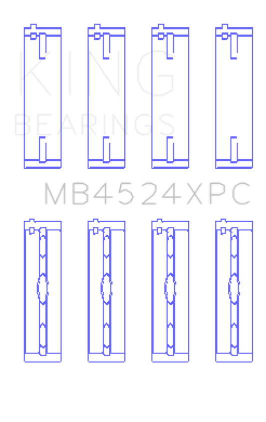 King Nissan VR38DETT pMaxKote Crankshaft Main Bearing Set - Size STDX