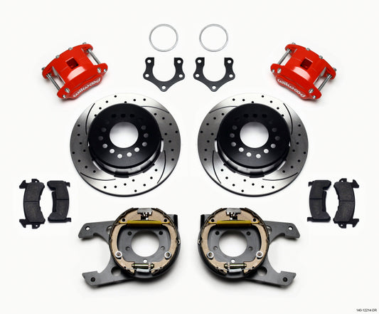 Wilwood D154 P/S P-B Kit Drilled-Red Mopar/Dana 2.36in Off w/Snap Ring Bearing