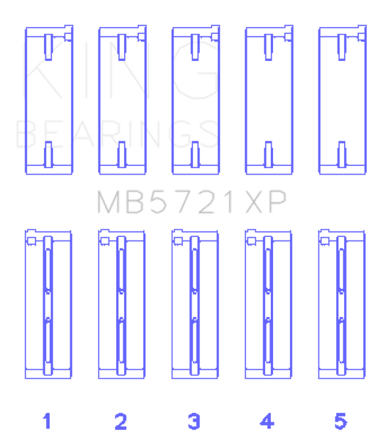 King Engine Bearings Nissan SR20DET (GTiR) 16V Performance Main Bearing Set - Size STD