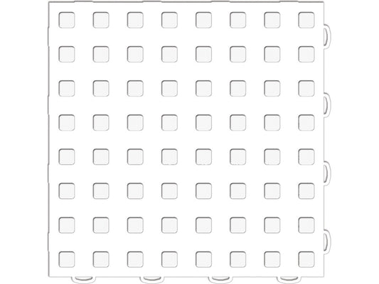 WeatherTech TechFloor 12in x 12in Solid Floor Tile w/ Raised Squares - White
