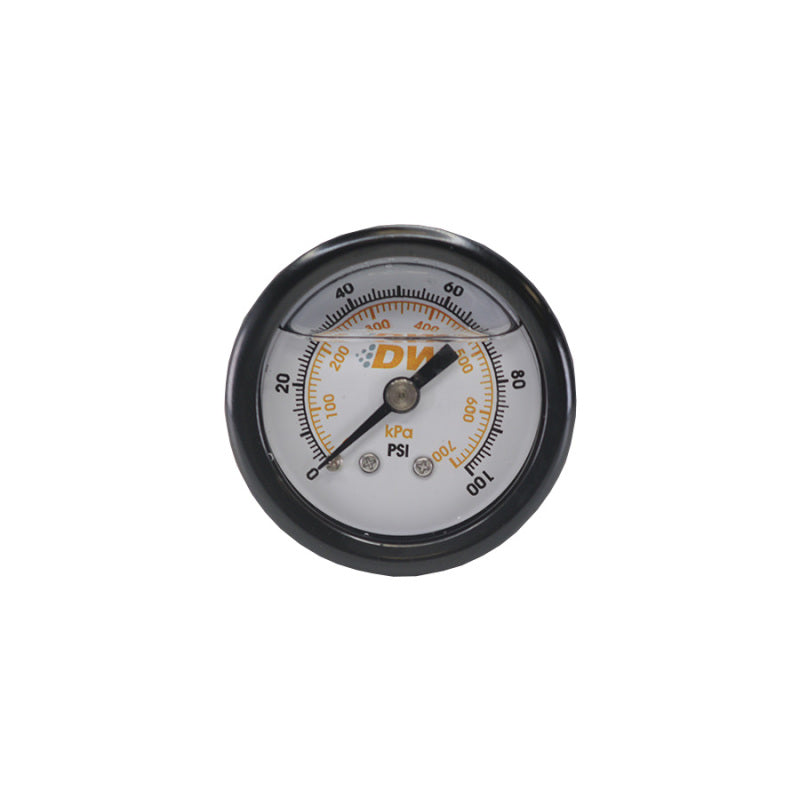 DeatschWerks 0-100 PSI 1/8in NPT Mechanical Fuel Pressure Gauge 1.5in Diameter Black Housing