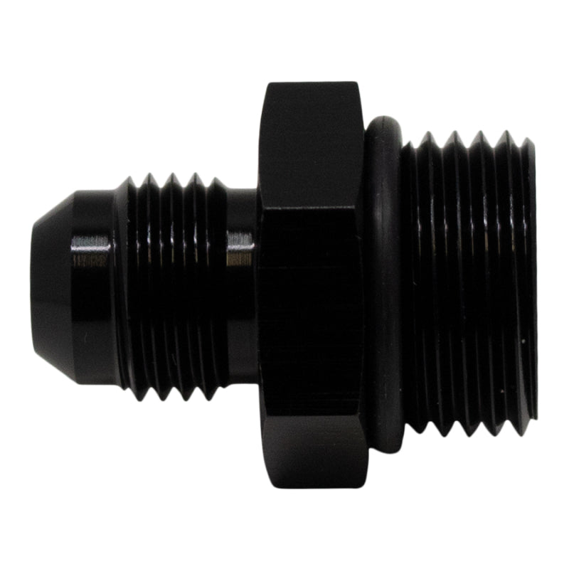 DeatschWerks 8AN ORB Male to 6AN Male Flare Adapter (Incl O-Ring) - Anodized Matte Black
