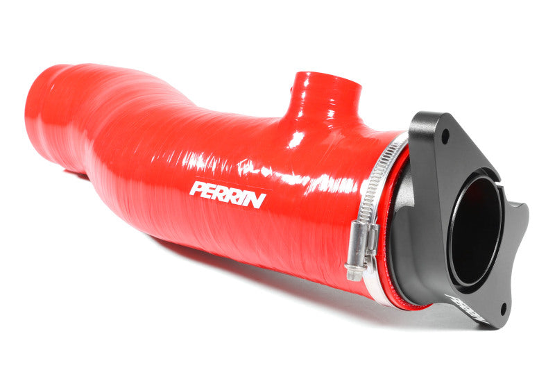 PERRIN 22-24 Subaru WRX / 20-25 LGT &amp; OBXT Turbo Inlet Hose w/Turbo Adapter Flange (Long) - Red