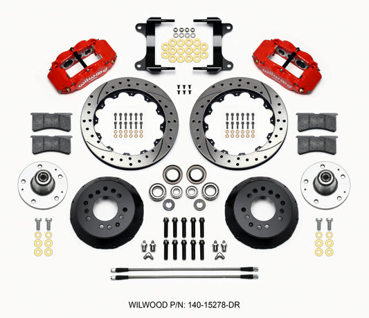 Wilwood Narrow Superlite 6R Front Hub Kit 12.88in Drill Red 82-92 Camaro//Firebird