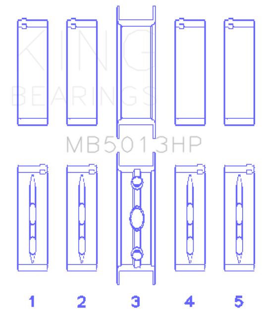 King Chevy LS1/LS6/LS3 Bi-Metal Performance Main Bearing Set - Size STD