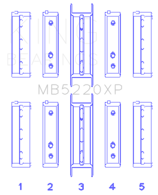 King Subaru WRX/STi EJ20 EJ22 EJ25 Flange #3 Position Performance Main Bearing Set - Size STDX